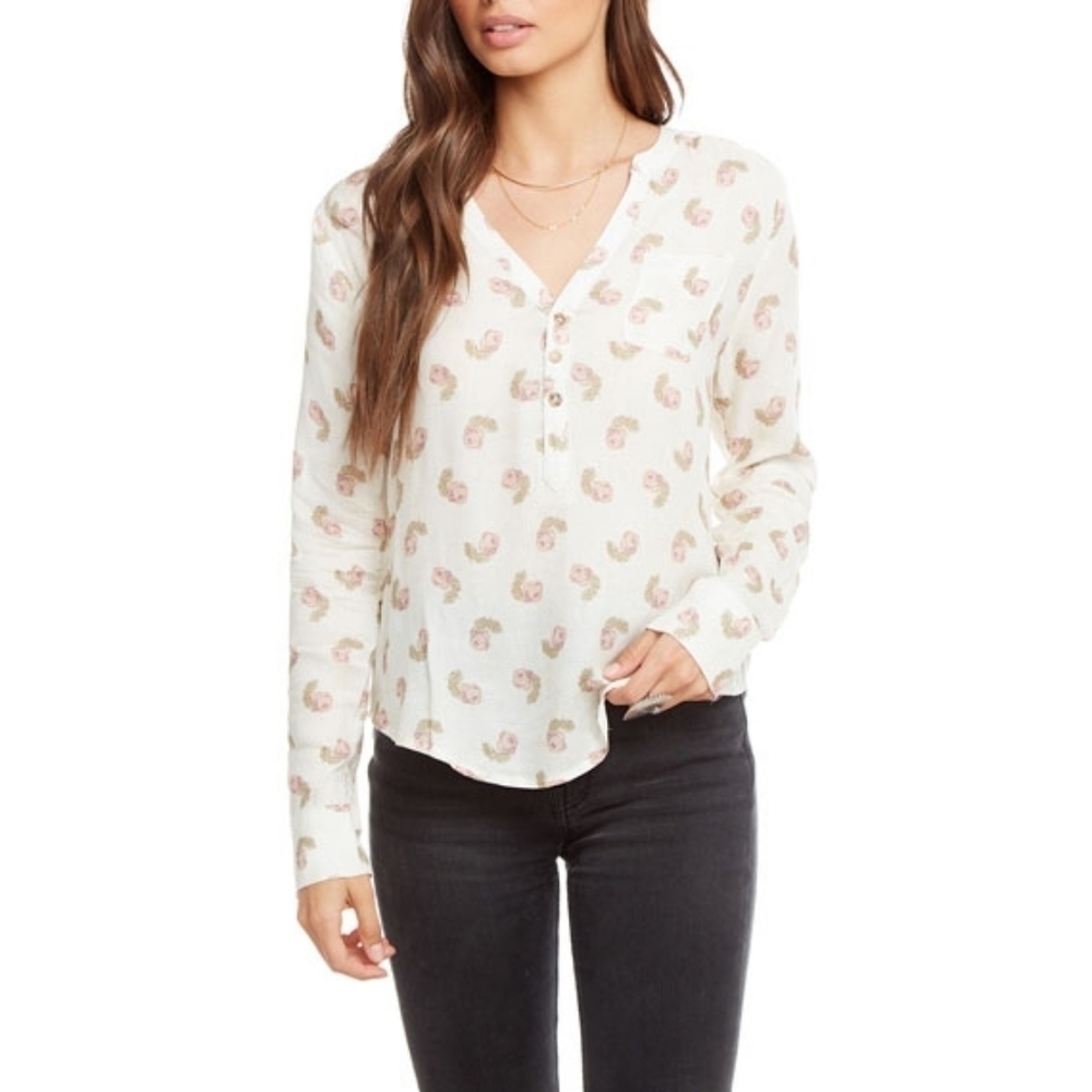 Chaser Heirloom Gauze Shirttail Henley S